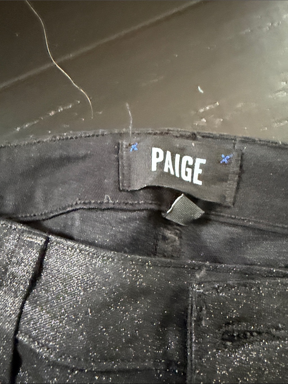 PAIGE Men’s Slim Black Jeans with Subtle Sparkle